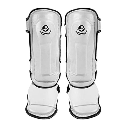 PFG Classic Shin Instep Guard for Boxing MMA Muay Thai Training - color: White, size: Small-Medium