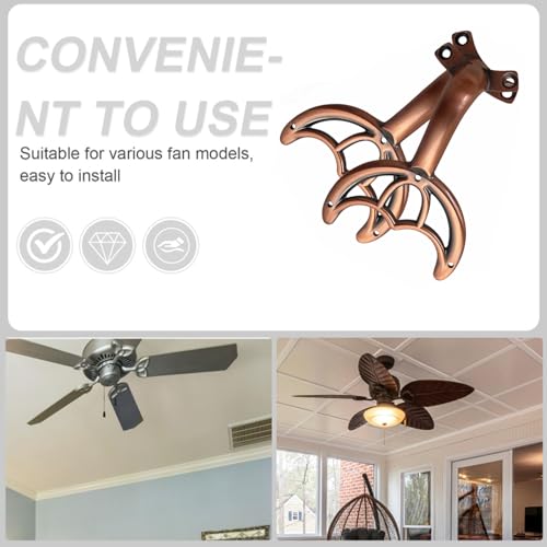 5 Pcs 52’’Ceiling Fan Blades Arms Replacement,Ceiling Fan Blades Arms Replacement Parts Mounting Bracket Kit for Replacing The Worn Fan Blades,Keep The Balance and Good Performance (Copper) - color: Copper