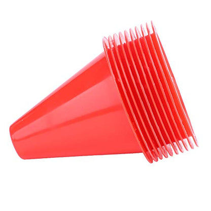 WNSC Football Marking Discs, Unbreakable PE Cone Shape 10pcs Football Cone, Improve The Controlling Ability of Football for Football Training Games for Boys(red)