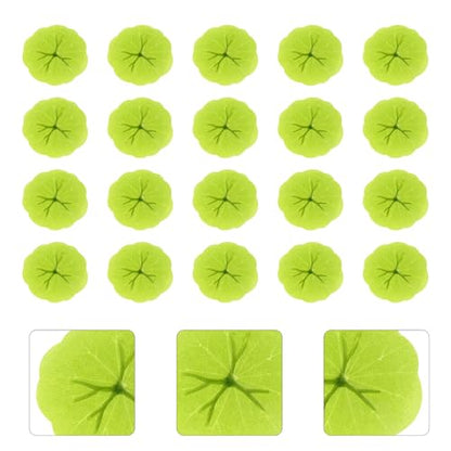 Luxshiny 40pcs Lifelike Imitation Lotus Leaves 6cm Water Lily Pads Artificial Floating Pond Decor for Aquarium Fish Tank and Home Garden Display