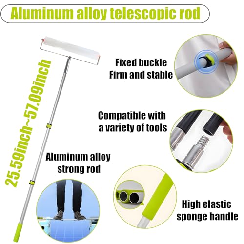 Self Leveling Cement Tool Kit,Epoxy Floor Kit,Self-Leveling Rake,Spike Shoes for Epoxy Flooring,Spike Roller for Self-Leveling,Floor Leveling Tools, 23.62~55.12 inch Telescopic Pole
