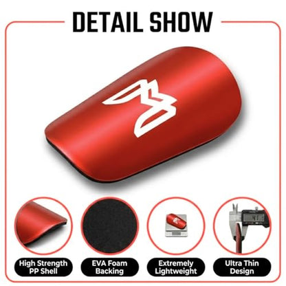 MediCaptain MiniGuards - Mini Shin Guards for Soccer Players - Tiny Shin Pads for Men, Women, Teens - Miniature Shin Guards 3.9 x 2.4 inch - Perfect for High Level Soccer Athletes - color: Red