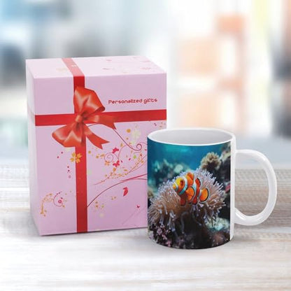 Changing Magic Coffee Mug Heat Sensitive Porcelain Tea Cup Morphing Mugs Clown Fish Printed Color Changing Coffee Mug Heat Activated