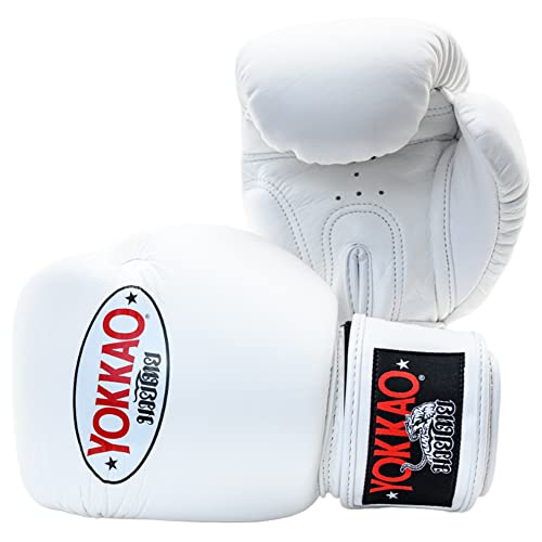 YOKKAO Matrix Muay Thai Boxing Gloves | Premium Leather Training and Sparring Gloves for Men and Women | Winning Boxing Gloves | Punching Gloves - color: White, size: 10oz
