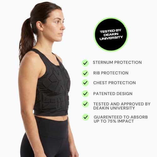 Zena Sport - Adult Chest Protector Vest for Women - Front Zip Padded Compression Vest - for Contact Sports, Lacrosse, & More - size: X-Small