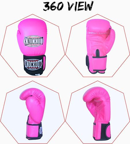 Kids Boxing Gloves for Training, Youth Punching Bag Gloves Age 4-15 | boys & girls, Wide hook-and-loop wrist strap, High-density foam padding, boxing, kickboxing, MMA, Muay Thai, fitness training - color: Pink, size: 10 oz