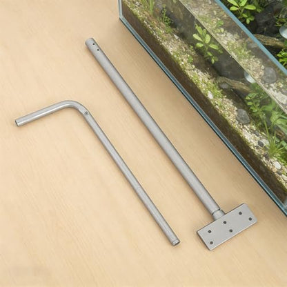 2pcs Aquarium Light Riser Stand, Heavy Duty Aluminium Alloy Bracket Holder for Fish Tank Landscape Lighting, Fits Aquariums with Glass Rim Under 20mm