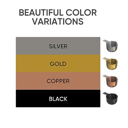 2 Cup Measuring Cup (480ml, 16oz) – Chrome Stainless Steel Measure Scoop with Easy-Pour Spouts, Flat Base, by Color Up - size: 2 Cup (480 ml) Chrome