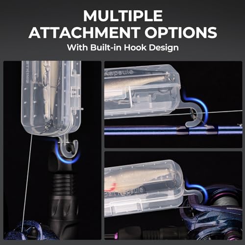 KastKing Bait Kapsule – Lure Cover with Vent Holes, Protects Hooks, Multiple Sizes (S, M, L, Jumbo,Drop Shot) - Multiple Attachments for Freshwater & Saltwater Fishing Gear. Patent Pending.