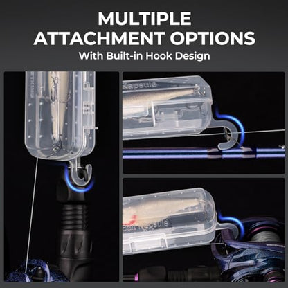 KastKing Bait Kapsule – Lure Cover with Vent Holes, Protects Hooks, Multiple Sizes (S, M, L, Jumbo,Drop Shot) - Multiple Attachments for Freshwater & Saltwater Fishing Gear. Patent Pending.