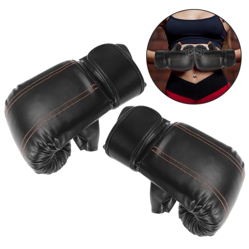 UPKOCH Kickboxing Gloves 1 Pair Open Finger Training Boxing Gloves for Men and Women Protective for Adult and Black