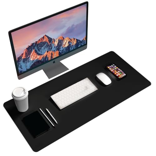 Black+Decker Faux Leather Desk Mat for Keyboard and Mouse - Protective Desk Decor - Gaming, Work from Home, Office Accessory - color: Black, size: 31.5" x 15.7"