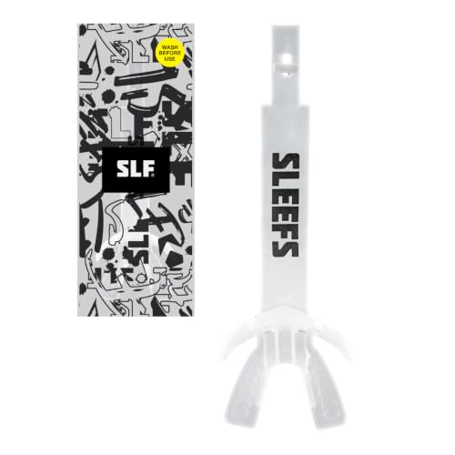 SLEEFS X Clear Football Mouth Guard - Lip/Mouthguard with Helmet Strap - Lip/Teeth Protector Mouthpiece - Moldable - for Youth/Adults, Men & Women Mouth Guard, Maximum Air Flow, Lacrosse, All Sports - color: Clear