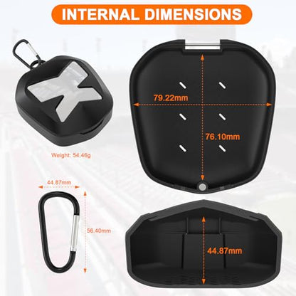ARGOMAX Mouth Guard Case with Clip, Ventilated Hard Shell - color: Black+white.