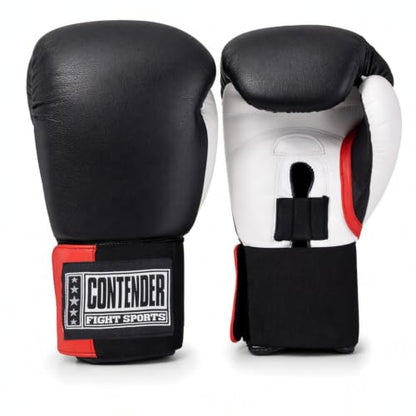 Contender Fight Sports Boxing Training Sparring Gloves - color: Black/White, size: 14-Ounce