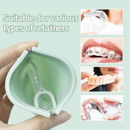 1PC Silicone Retainer Case without Lanyard, Cute Vent Holes Denture Box, Mouth Guard Case Travel Holder for Girls, Women, Men (Purple) - color: Purple