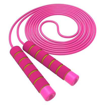 Jump Rope For Kids,Jump Rope Kids,Adjustable Soft Skipping Rope,Toddler Jump Rope With Skin-Friendly Foam Handles For Kids, Boys,Girls,Women, Men,Exercise Activity,Outdoor Fitness - color: Pink