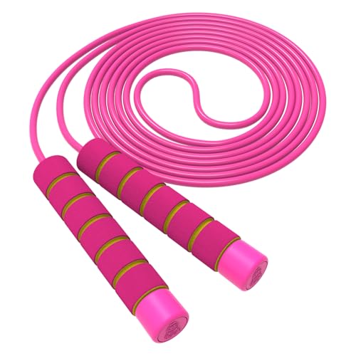 Jump Rope For Kids,Jump Rope Kids,Adjustable Soft Skipping Rope,Toddler Jump Rope With Skin-Friendly Foam Handles For Kids, Boys,Girls,Women, Men,Exercise Activity,Outdoor Fitness - color: Pink