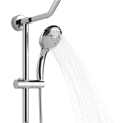 PULSE ShowerSpas Kauai III Polished Chrome Rain Shower Head with Handheld Spray - 2.5 GPM, 8" Showerhead, 5-Function HandShower, Adjustable Slide Bar - Shower Heads with Handheld Spray Combo - size: 2.5 Gallon Per Minute, style: Polished Chrome
