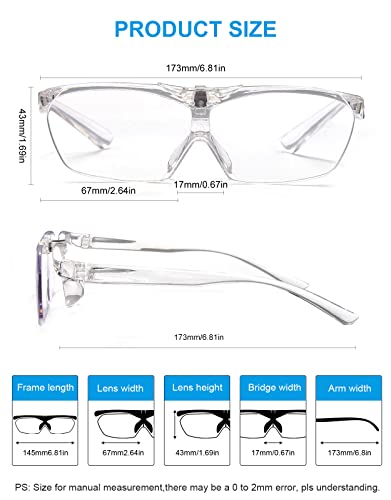 OKH 160% Magnifying Glasses, Flip Up Down Lens, Hands-Free Magnifier Eyeglasses for Close Work, Reading, Sewing, Jewelry Making, Craft, Hobby, Painting - color: Clear