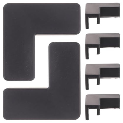 SECFOU 6pcs Black Silicone Corner Protectors Fish Tank Corner Guards Soft Safety Bumpers for Aquarium and Pet Carrier Edge Collision Prevention