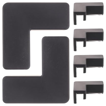 Toddmomy Silicone Corner Protectors for Fish Tank and Furniture, Impact-Resistant Edge Guards Soft Bumpers, Medium Black 6pcs, Safety Proofing for Aquarium and Pet Holders