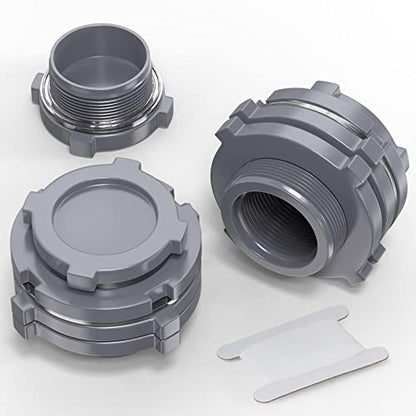 1PCS Black PVC 3'' Bulkhead Tank Connector Adapter Fitting with Plugs & Gasket for Water Tank, Rain barrels, Aquariums, Bathtubs and Sink - size: 3"(PVC) with Plugs & Gasket