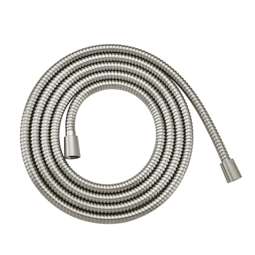 BRIGHT SHOWERS Extra Long Shower Hose 118 Inches – Stainless Steel Handheld Shower Hose with Brass Connectors, Anti-Kink, Leak-Proof, Easy to Install, Fits Most Shower Heads, Brushed Nickel - color: Brushed Nickel, size: 118 Inch