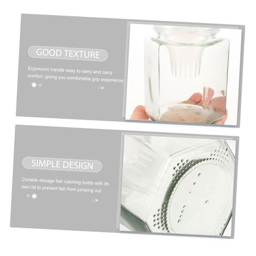BESPORTBLE Portable Glass Fishing Bottle Multi Function Fish Tool for Outdoor Activities Reusable Holder for Catching Shrimp Crabs and Fish for Camping and Gardening