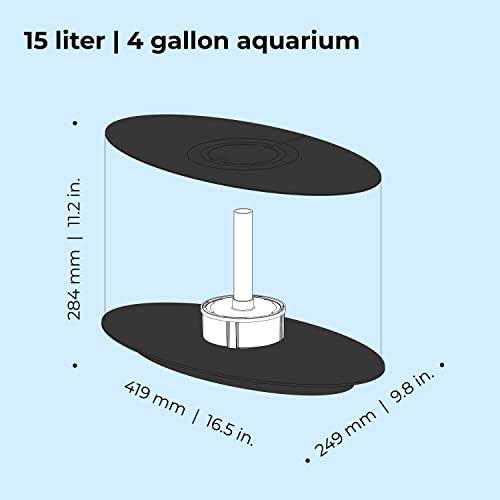 biOrb Loop 15 Acrylic 4-Gallon Aquarium with Multi-Color Remote-Controlled LED Lights Modern Compact Tank for Tabletop or Desktop Display, Black-Trimmed Tank