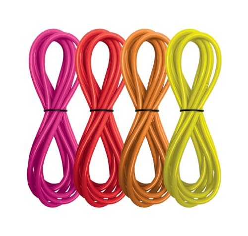 Red Sea ReefDose Deluxe 4 Color Dosing Tube Kit Red Yellow Orange Pink | Saltwater Marine Aquarium Dosing Pump Tubing Set with Clips and Tubing Holder