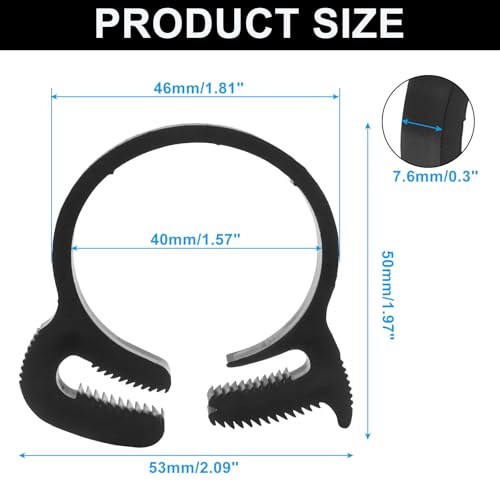 Murtenze 12 Pack Double Gripping Nylon Hose Clamps, Adjustable Plastic Snap Grip Hose Clamps for Connecting Fastening Pipes (31.5-34mm (1.25inch)) - size: 31.5-34mm (1.25inch)-12Pcs