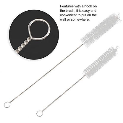 Stainless Steel Cleaning Brush Set with Hook for Fish Tank Aquarium Tube Bottle Cleaner, Pipe Brush Kit 2 Sizes 8in 11.5in