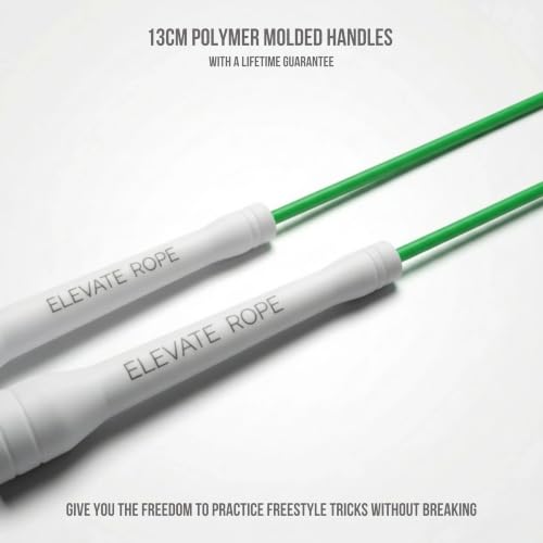 Elevate Rope Jump Rope for Men & Women, 5mm PVC Cable, 10 ft Adjustable - color: Green