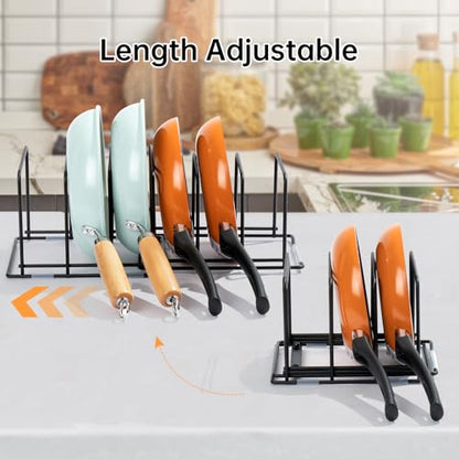 Cutting Board Organizer, Adjustable Pot and Pan Organizer Rack, Kitchen Cabinet Holder for Cutting Board,Baking Tray, Cookie Sheet, Bakeware Organizer for Countertop