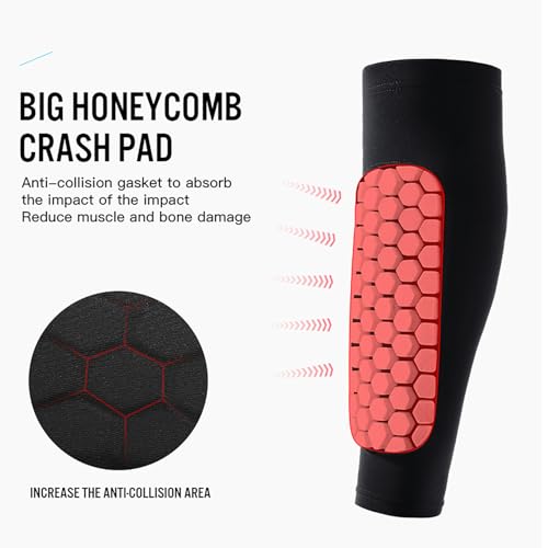 2 Pack Soccer Shin Guards Soccer Adult Kids, Anti-Collision Soccer Shin Guards for Kids Soccer Shin Pad with Honeycomb Pads, Shin Defender Shin Guard Sleeves - color: Blue, size: Medium
