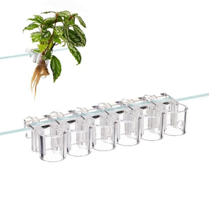 DONGKER Aquarium Plant Holder,6 PCS Reusable Fish Tank Hanging Plant Cups for 0.39"/0.3"-0.6" Aquarium Tank Glass Thickness - color: M