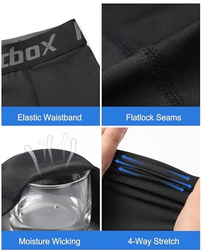Roadbox Youth Boys Compression Shorts with Protective Cup Baseball Football - color: 2pack Black+white(1 Cup), size: X-Large