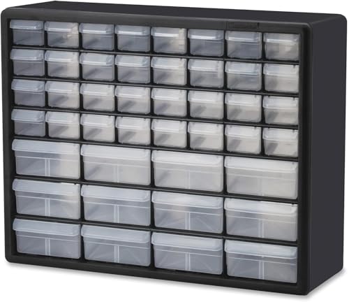 Akro-Mils 44-Drawer Plastic Drawer Storage Cabinet for Garage Organization, Bead Organizer, Building Bricks Storage, Teacher Toolbox, Makeup Organizer, 20" W x 6" D x 16" H, 10144 Black - color: Black, size: 44 Drawer, style: 1 Pack