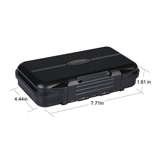 Goture Small Fishing Tackle Box Organizer with Waterproof Technology Fixed Compartments Clear Plastic Lure Bait Storage Case for Saltwater and Freshwater Anglers 7.71 x 4.44 x 1.81 Inches Black