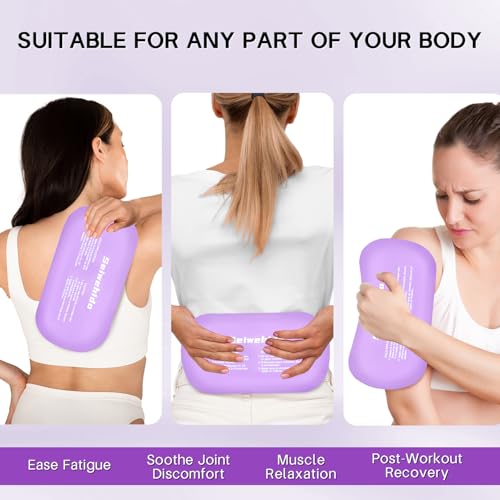 Ice Packs for Injuries Reusable Gel 2 Hot Cold Compress Therapy Pack - color: Purple, size: Large 12 x 6 Inch