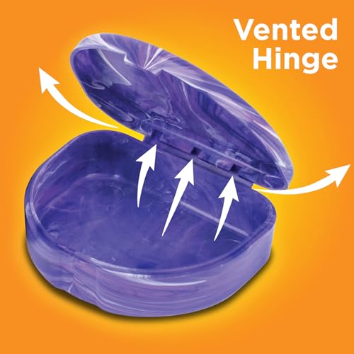 Practicon Marble Retainer Cases, Orthodontic Aligner Case, Mouth Guard Holder (3 Pack) (Purple) - color: Purple