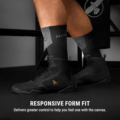 Hayabusa Pro Boxing Lightweight Shoes | Boxing Shoes for Men and Women, Wrestling Shoes, Boxing Boots, Cross Training Shoes, Boxing Shoes Women,Boxing Training Shoes - color: Black, size: 14.5 Women/13 Men