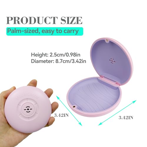 2 Pack Retainer Case with Vent Hole, Compatible with Invisalign - color: 2 Pack Pink