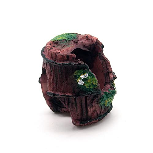 Resin Broken Barrel Aquarium Decorations for Fish Tank,Aquarium Ornament Aquatic Caves Hide Hut Pet Supplies Practical Design