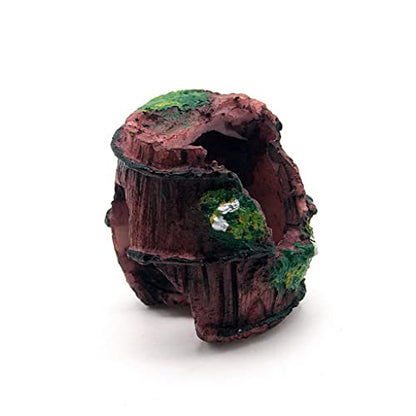 Resin Broken Barrel Aquarium Decorations for Fish Tank,Aquarium Ornament Aquatic Caves Hide Hut Pet Supplies Practical Design