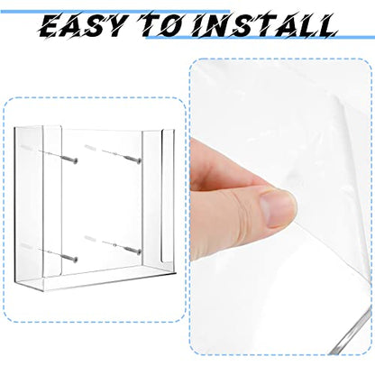 Weysat Wall Mounted Acrylic Glove Box Holder (10.6 W x 10.0 H x 3.5 D) - size: 10.6" W x 10.0" H x 3.5" D