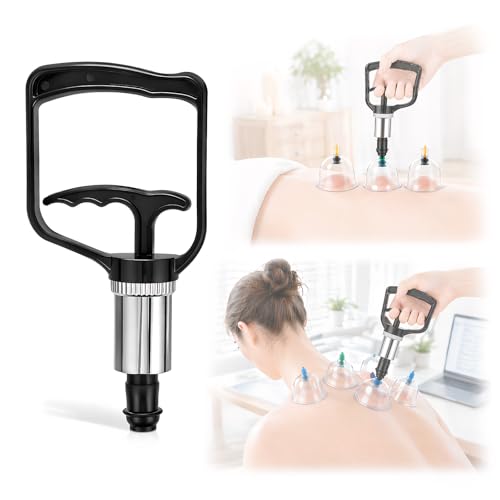 NOLITOY Universal Cupping Vacuum Pump - High Suction Manual Hand Pump Replacement - One-Hand Operation Portable Vacuum Handle for Chinese Cupping Therapy, Home Spa & Massage Parlor