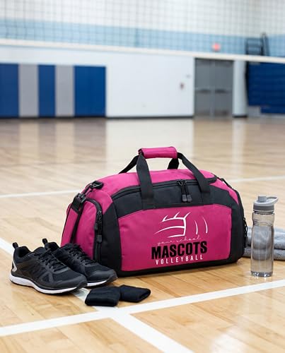 Personalized Volleyball Duffel Bag with Shoe Compartment – Custom Name Volleyball Sports Bag for Girls & Boys – Large Team Gym Bag for Practice, Travel & Tournaments - color: Black, style: Volleyball