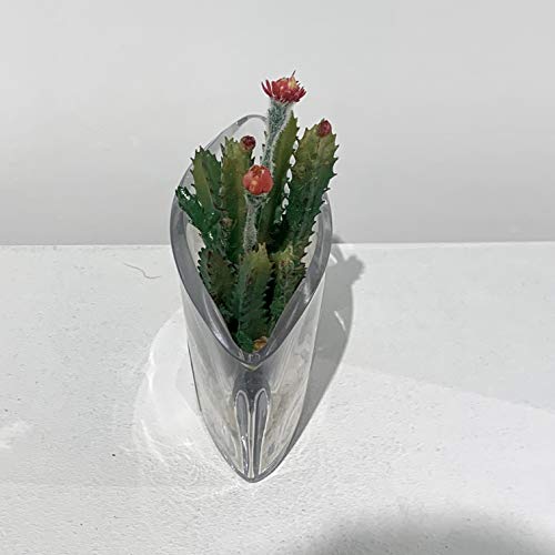 WGV Glass Candle Holder, Length 8.25", Width 2.5", Height 3", Clear Boat Floral Tea Light Pillar Container Planter Terrarium for Wedding Party Ceremony Event Office Home Decor 1 Piece - size: 8.25" Long